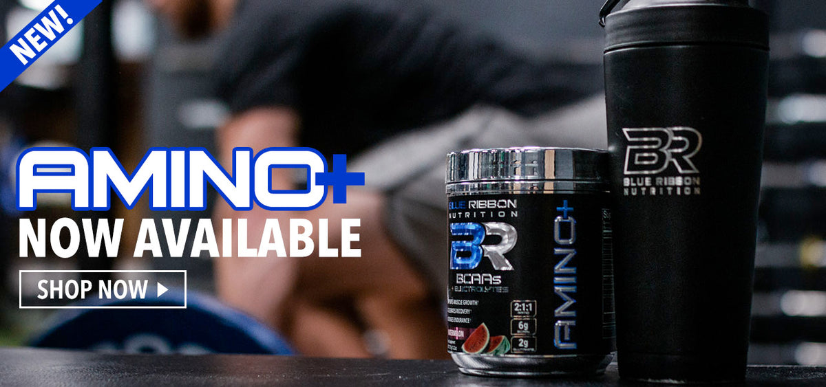 Blue Ribbon nutrition amino plus bcaas now on sale. 2:1:1 ratio with glutamine, electrolytes, and citrulline. Recover faster!
