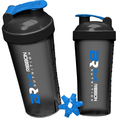 blue ribbon shaker mixer bottle great for protein powders and other supplements 